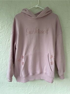 NWOT Sunkissed Coconut oversized cozy comfy pink hoodie star details Size S